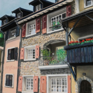 Bourg-Dessous, La Tour-de-Peilz, pastel sec, 24x30cm
