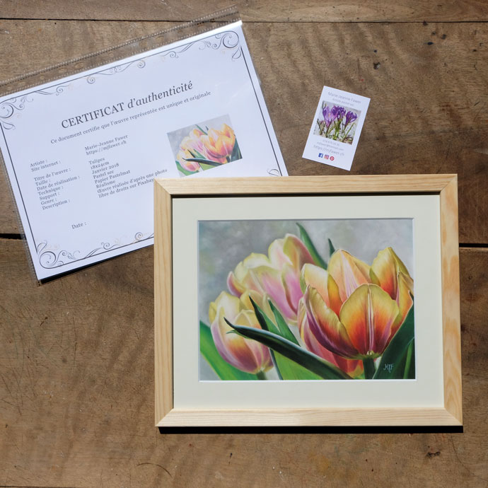 Tableau original au pastel sec - Tulipes - Marie-Jeanne Fawer